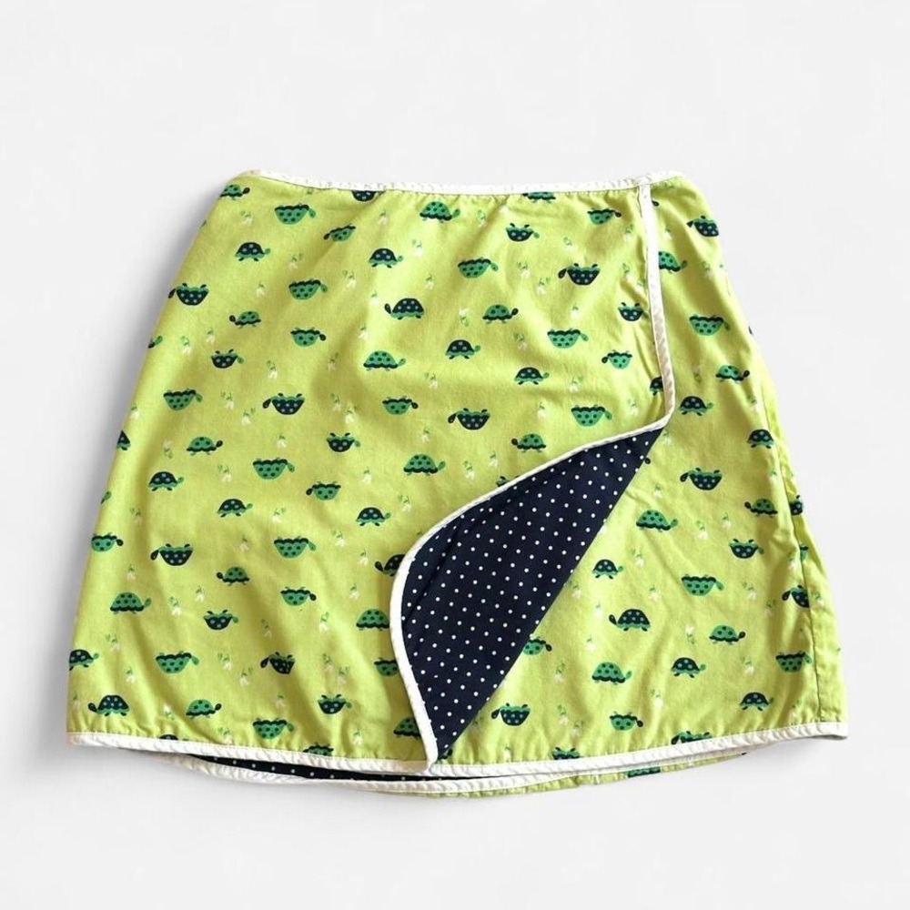 Vintage Gymboree Skirt Reversible, Turtle Pattern and Polka Dots, 2000s